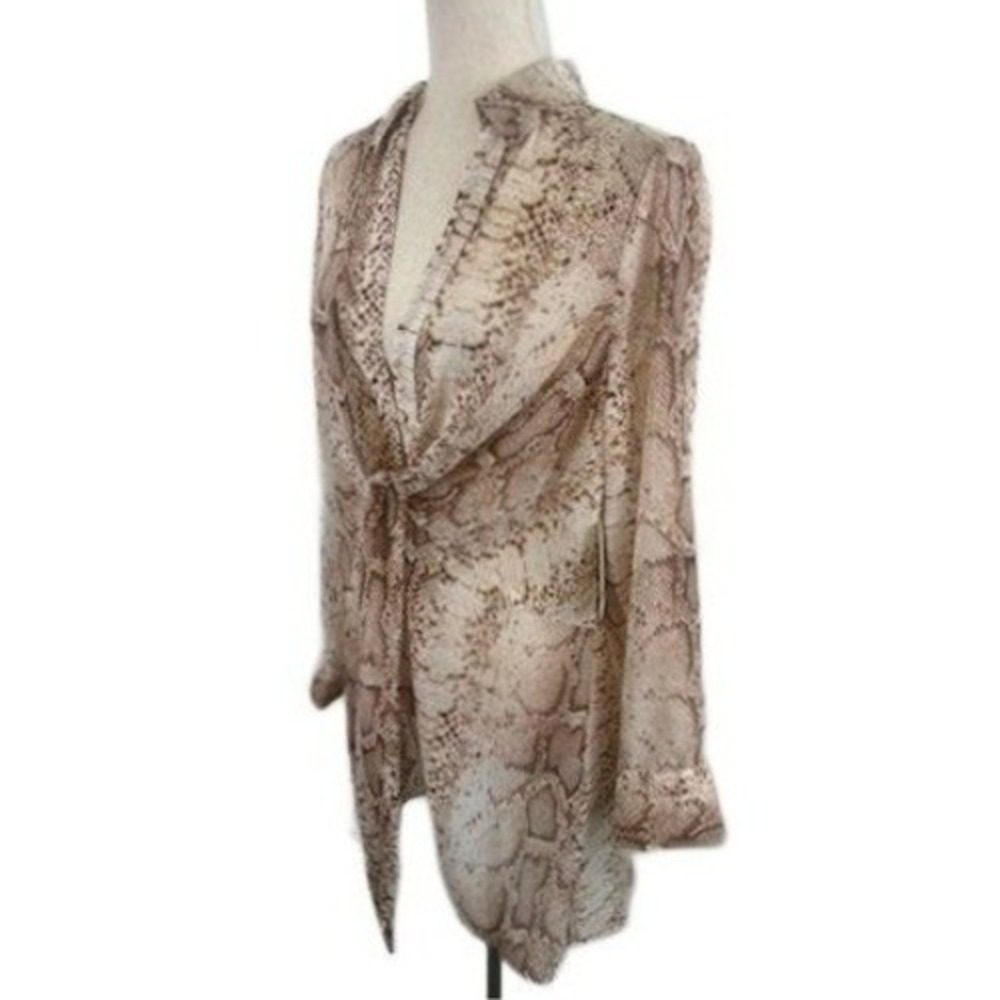 Bar III Snake Python Print Tie Front Sheet Long S… - image 2